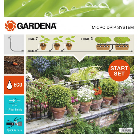13002-20-Kit d’initiation pour plantes en pot M avec programmateur 7 pots Gardena